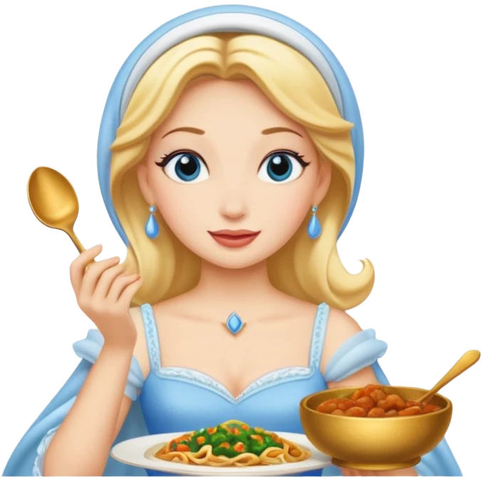Cindrella eating Iranian food emoji