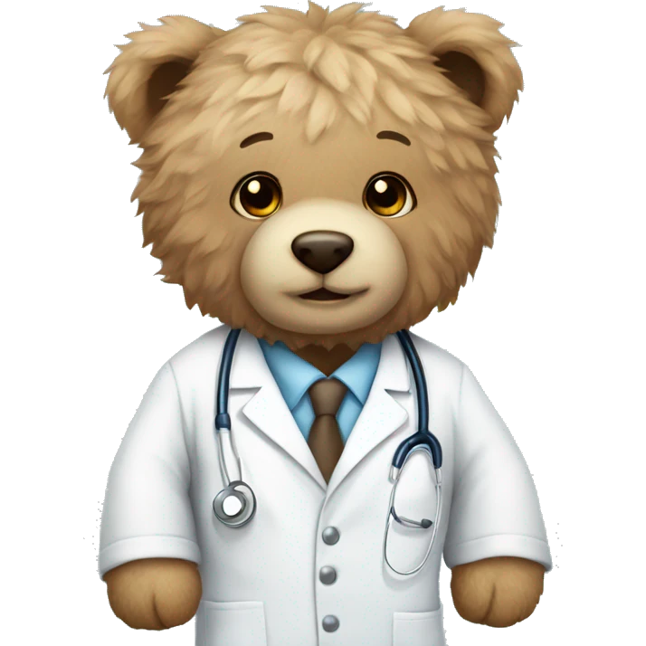 cute fluffy doctor teddy bear emoji