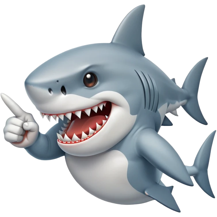 shark giving middle finger emoji