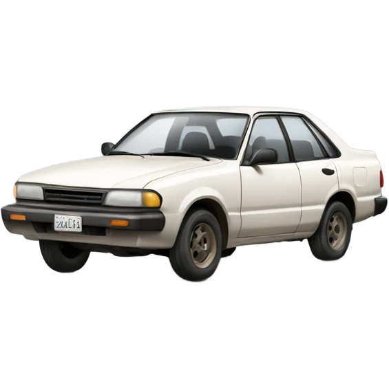 White old dirty toyota car  emoji