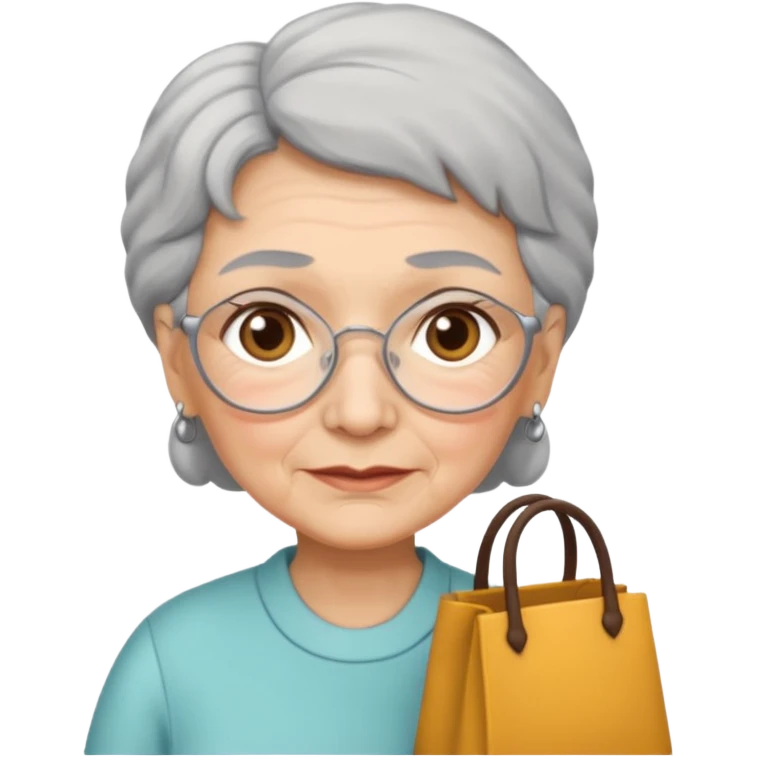 grey hair short bags grandma emoji