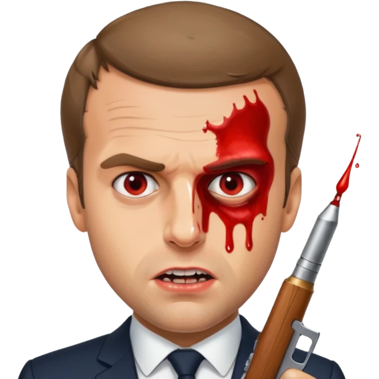 Emmanuel macron se prennant une balle dans la tête  emoji