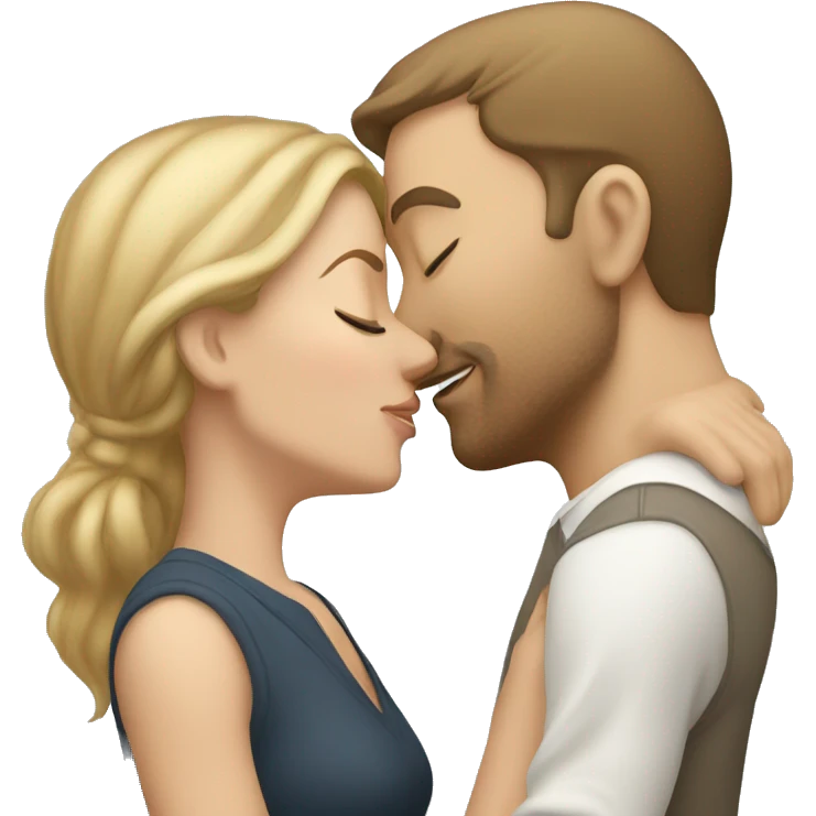 A white woman kisses a white man's forehead.
 emoji