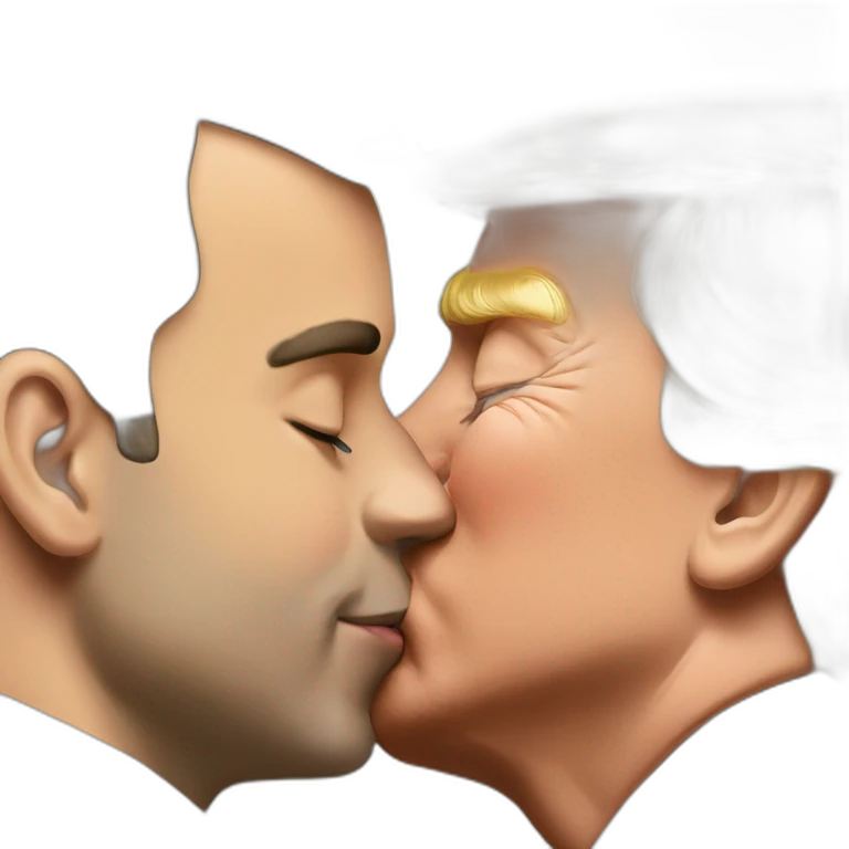 Macron kiss trump emoji