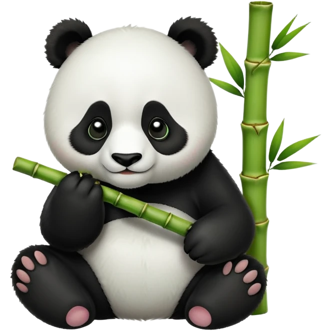 Panda eating bamboo emoji