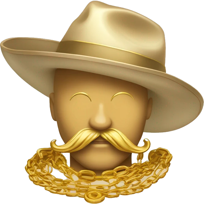 Honbre con bigote y sombrero con una cadena de oro emoji