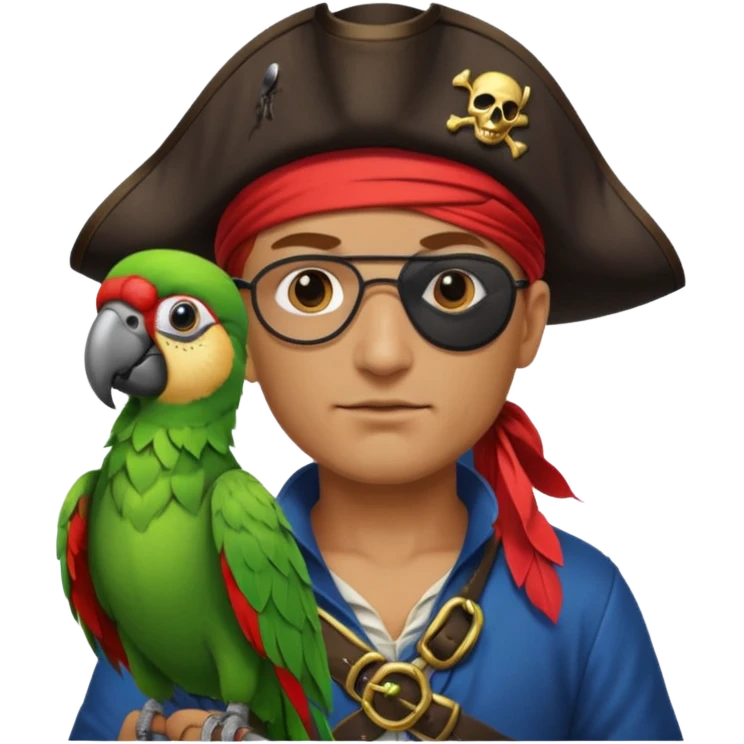 pirate and parrot emoji
