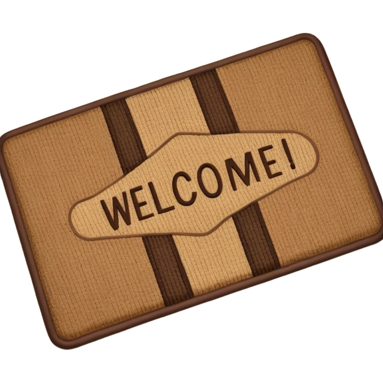 Doormat with welcome  emoji