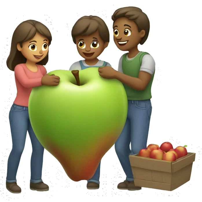 Parents picking Up apples emoji