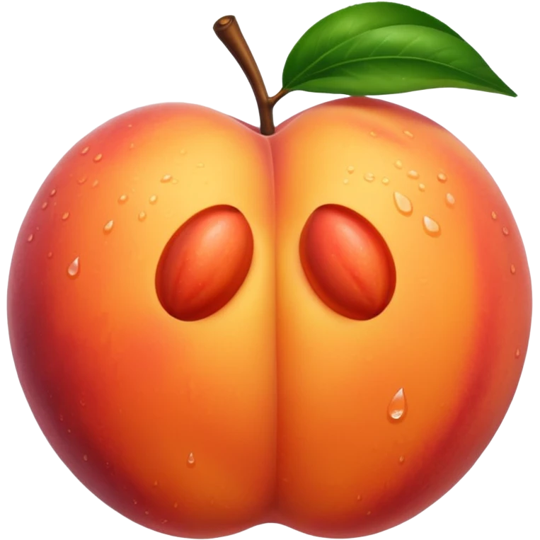 Wet peach like a butt emoji