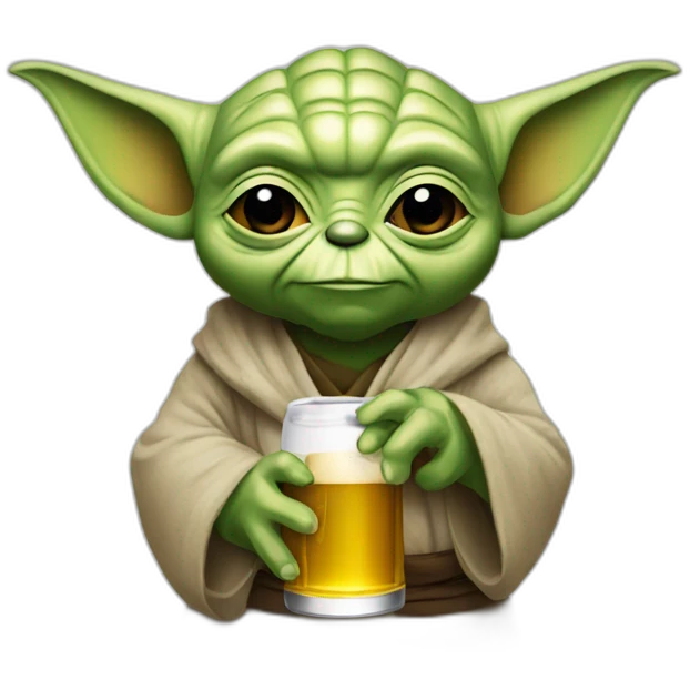Yoda qui bois une bière emoji