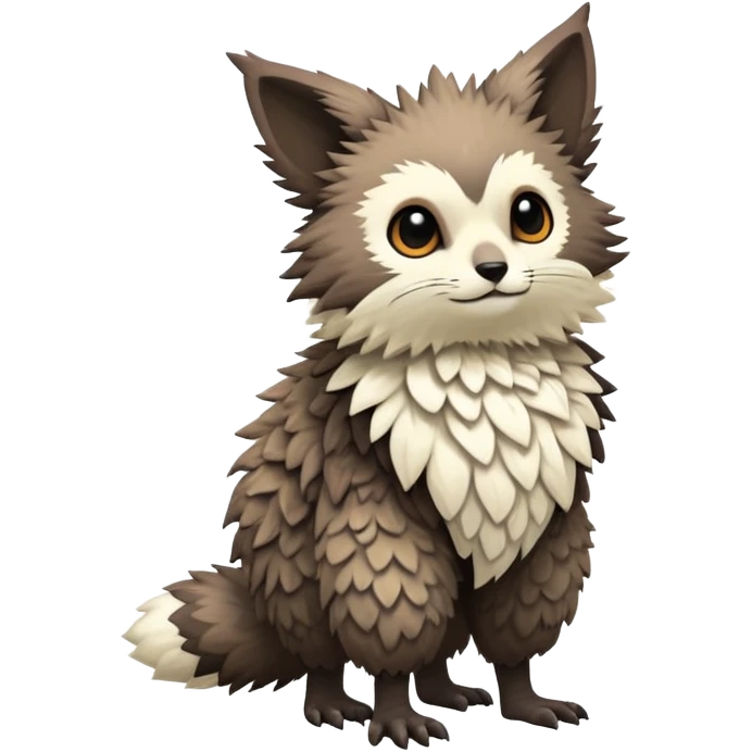 lush warm-colored Fakémon-Trico-creature (full body) emoji