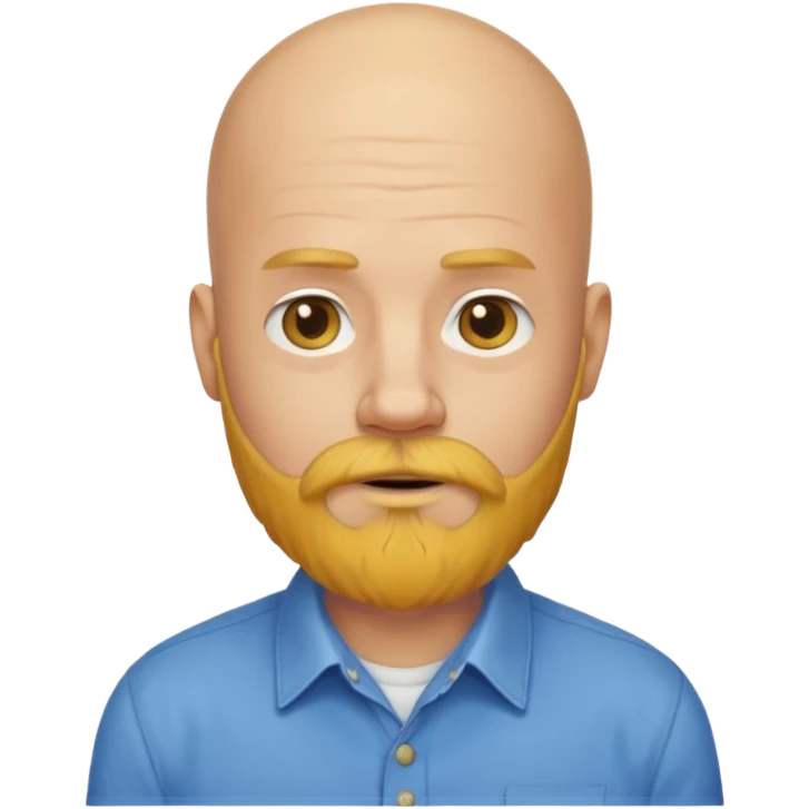 bald man with long yellow beard and shirts emoji