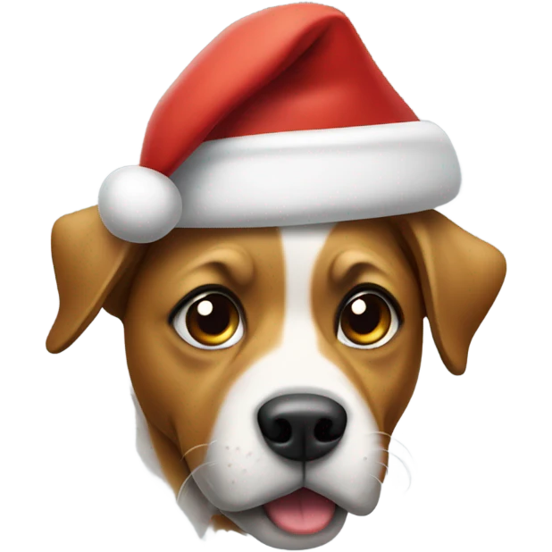 dog with santa hat emoji