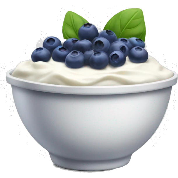 Yoghurt bowl with blueberries emoji