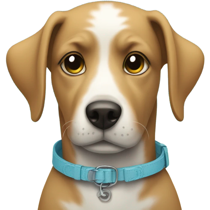 dog with collar by ocean emoji