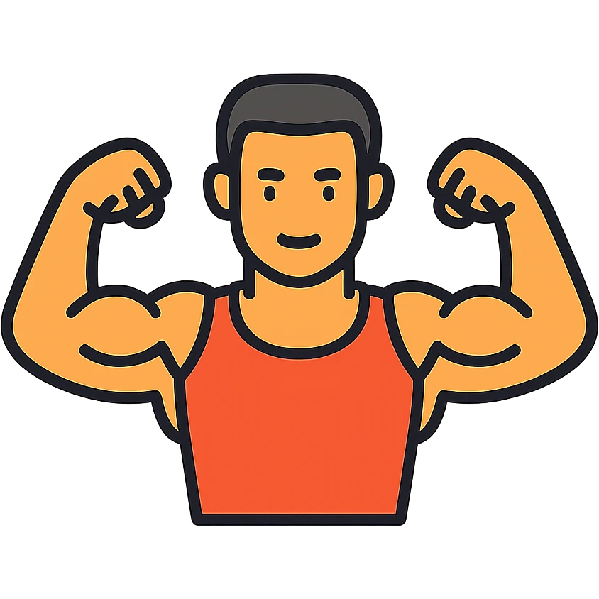  a very strong sportsman boasting his huge arm muscles emoji