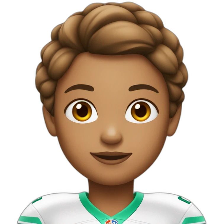 Fille à la peau pâle et au cheveux bruns clair qui joue au football emoji