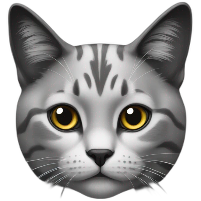 Norvegian cat black and white  emoji