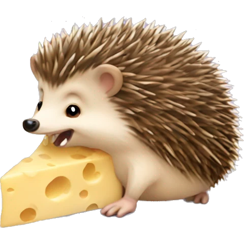 hedgehog eating cheese emoji