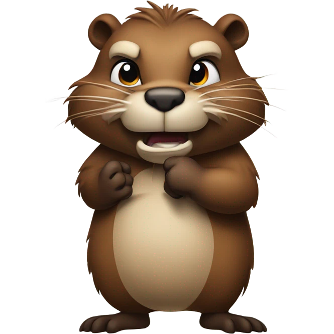 ANGRY BEAVER FLIPPING THE BIRD emoji