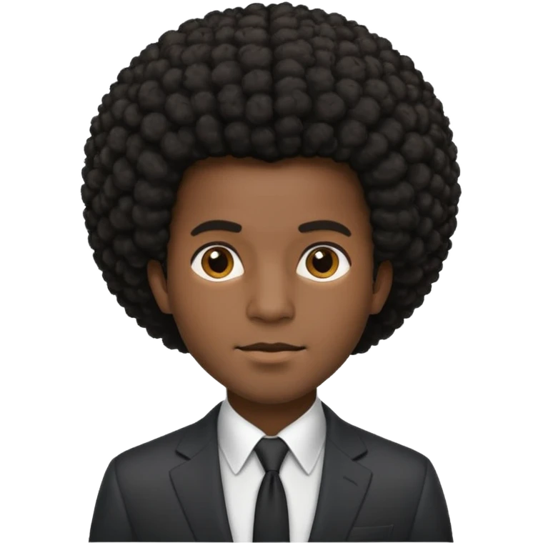 afro hair man suit emoji