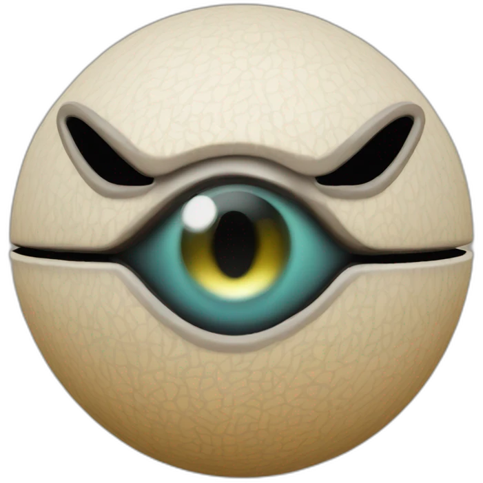 3d sphere with a cartoon Mule skin texture with Eye of Horus emoji