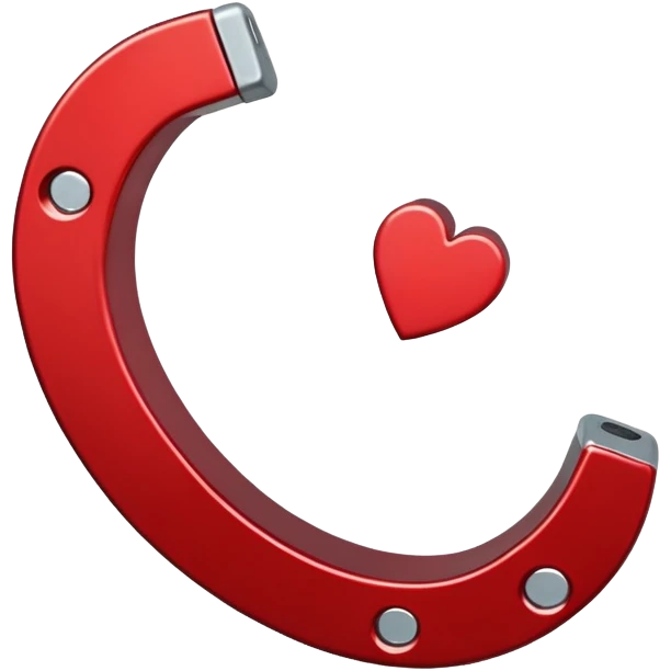 Heart shaped horseshoe magnet emoji