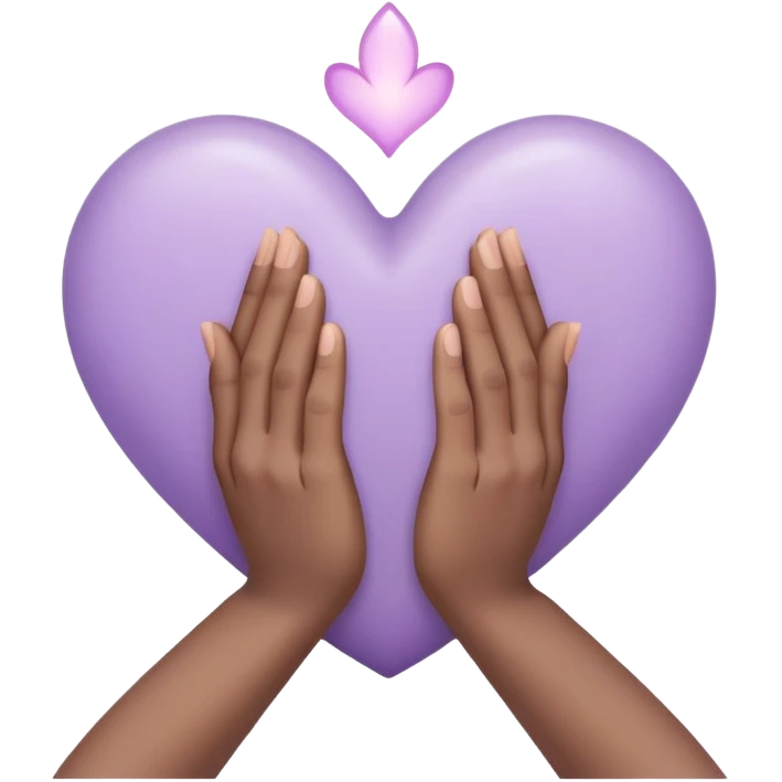 Hands joined in prayer with a pale purple heart emoji