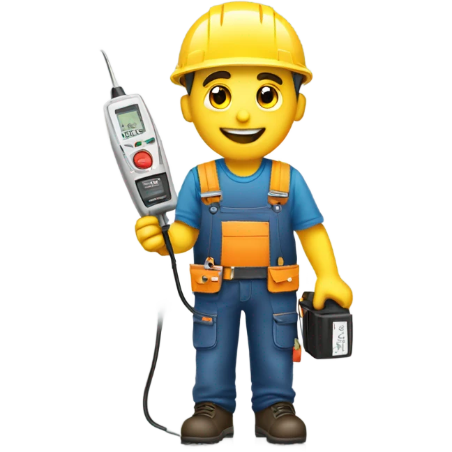 electrician holding a voltage tester emoji