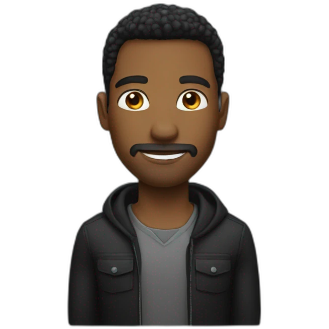 Handsome man balck hire emoji