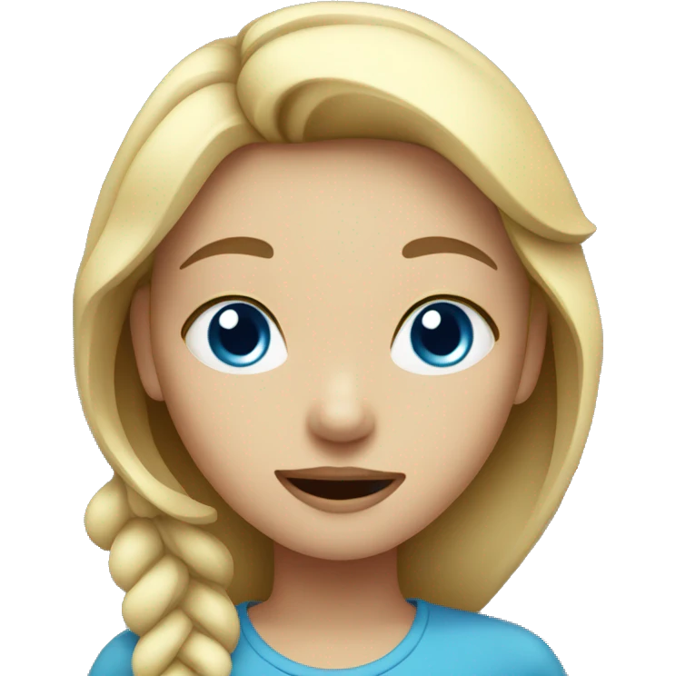 girl with blue eyes singing emoji
