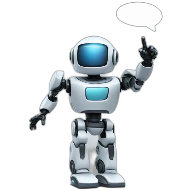 robot pointing to the sky above emoji