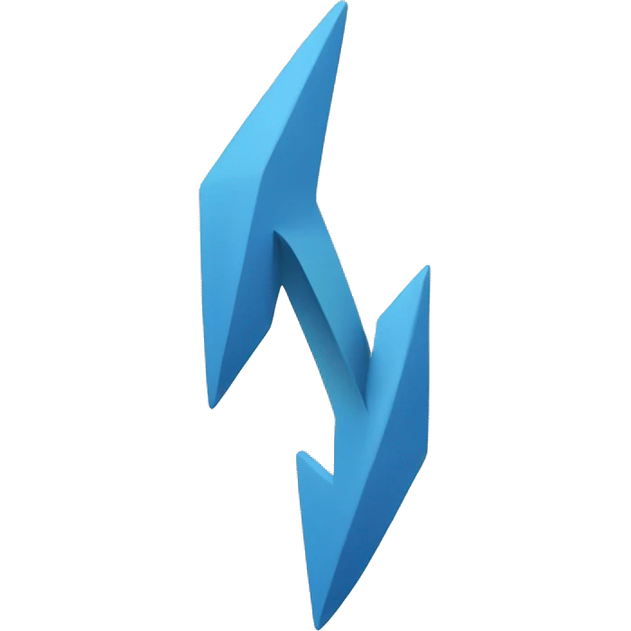 a blue arrow that has one root but divides into three different ends emoji
