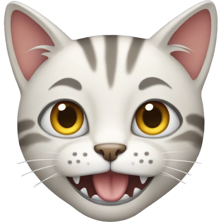 Cat with long sharp teeth  emoji