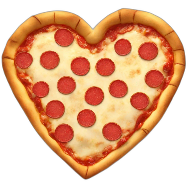 Pizza pie in shape of heart emoji