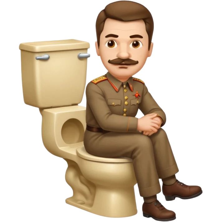 make an emoji with stalin sitting on a toilet emoji