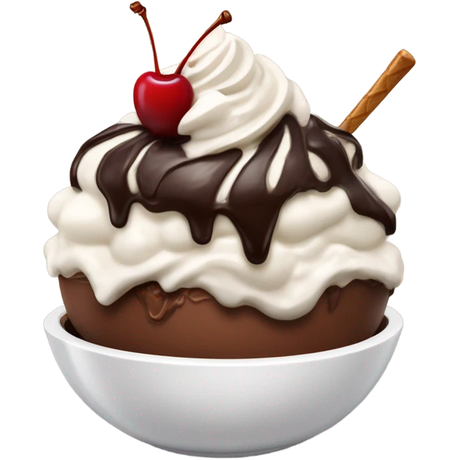 chocolate ice cream sunday emoji