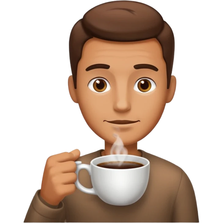 A man offering you coffee in the morning emoji