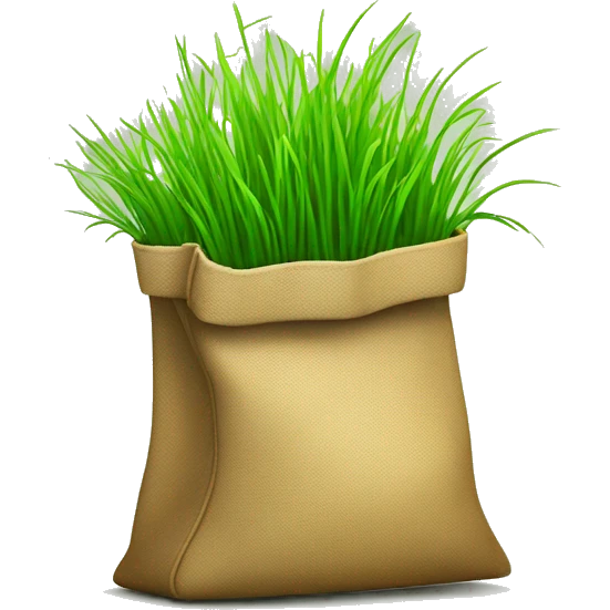 Bag with greeb grass emoji