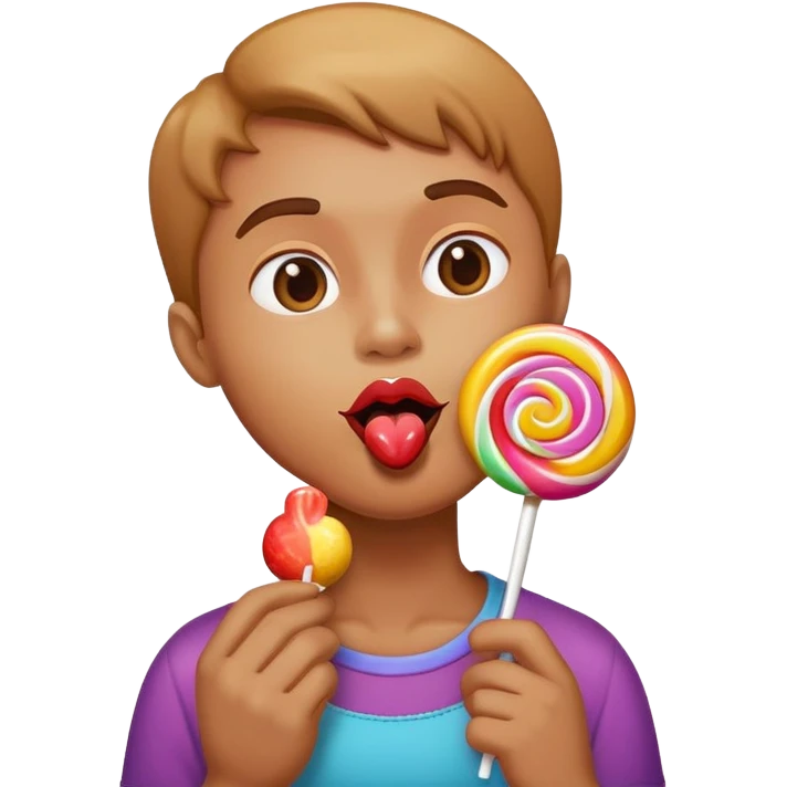 a person licking a lolipop emoji
