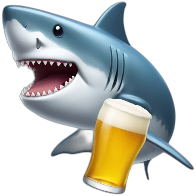Requin qui boit une bière  emoji
