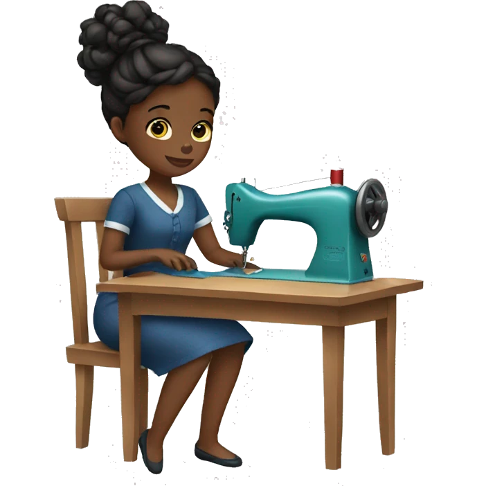 black girl sewing  emoji