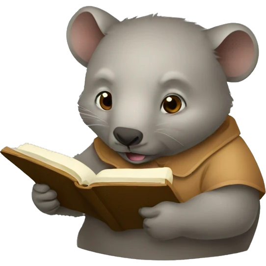 Wombat studying design emoji