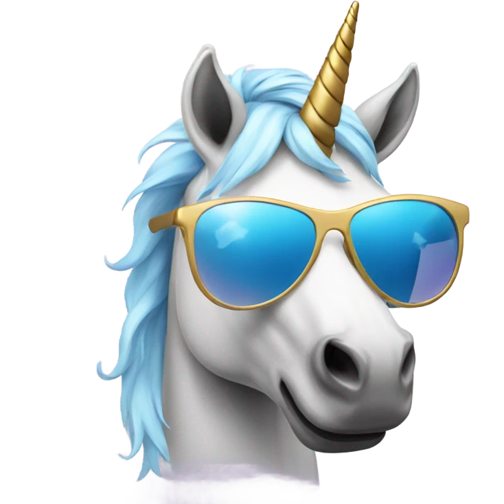 Unicorn with sunglasses emoji