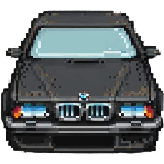 BMW with kidney grille in Minecraft style emoji