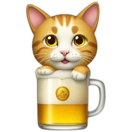 cat drink beer emoji