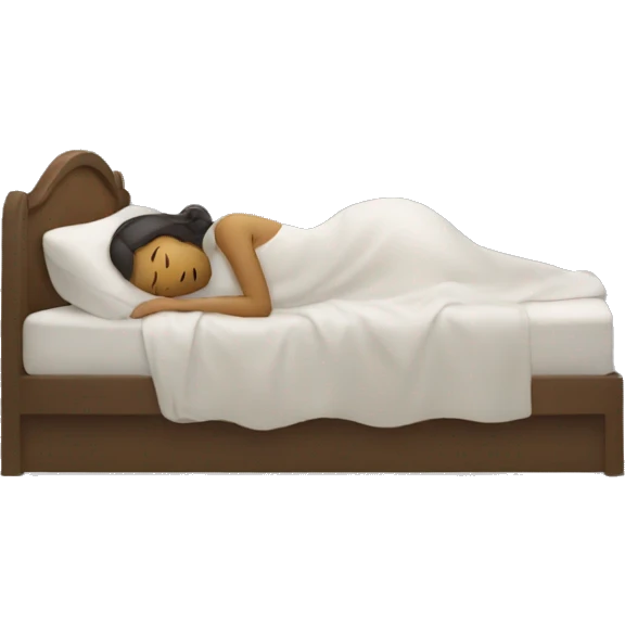 Woman sleeping and taking off the light emoji