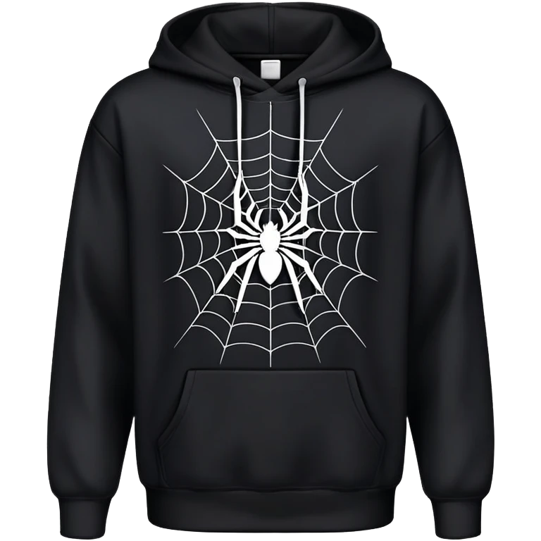 The Black Sp5der Hoodie features a black base with distinctive middle spot where there is a spider web on it, and the whole hoodie is black in the spider web in the middle is black with the no spider in the middle, NO SPIDER just a web emoji