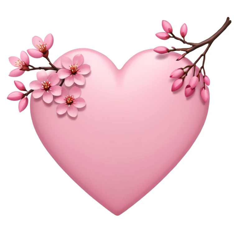 sakura heart with a branch emoji